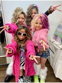 可愛い♪(^○^)小学生ギャルちゃん『スジ盛り髪』ド派手に