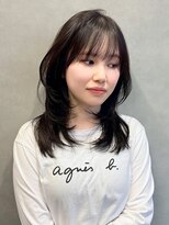 ジエクト カナウ(The Ect canow)&nbsp;【小顔レイヤーカット】暗髪/韓国風巻き/ミディアム/小顔