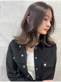 【打越】ミディアム×グレージュブラウン