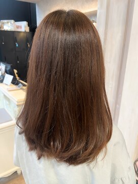福山美容室Caaryブリーチなしオレンジブラウン20代30代40代