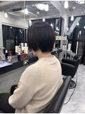 肩上ボブ大人可愛いボブひし形ボブアッシュベージュ