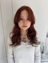 アラナ 薬院(alana) 透明たっぷりオレンジブラウンカラー×レイヤースタイル
