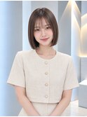 髪質改善縮毛矯正地毛風ストレート切りっぱなしボブ