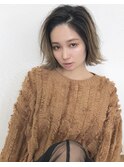 【Dolce心斎橋】切りっぱなしボブ_ハイライト_外ハネカール