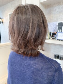 キャアリー(Caary) 福山市美容室Caary人気 透明感パープルグレージュ ボブウルフ