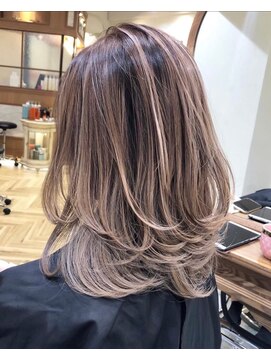 ロンドポレール 北千住(Lond polaire) 【Lond polaire】グラデーションカラーバレイヤージュ大人ミディ