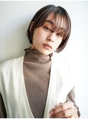 ヘルシーショート☆うざバングシースルーバングショートボブ