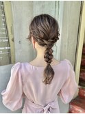 結婚式ヘアセット×編みおろしstyle