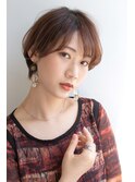シルキーベージュ/斜めバング/グレージュカラー/デザインカラー