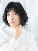 髪質改善ウェットアッシュブラックミニボブｊ古河20代30代40代