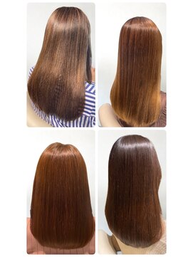 美容室フルール 20代30代40代ピンクアッシュ髪質改善カラー艶感ストレート