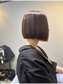 切りっぱなしボブ ミニボブ 髪質改善 グレージュ オンプレ