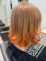 ヘアショップ エヌアンドエー 久喜菖蒲店(hair shop N&A) 秋冬のWカラー×大人ミディアムボブ オレンジ/グラデーション