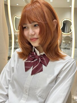 サイン 渋谷(SIGN) 韓国/ボブ/ブリーチ/ピンク/オレンジ/レイヤーカット