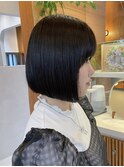ストレートボブ韓国ボブ切りっぱなし髪質改善縮毛矯正顔周り