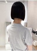 "久保田"切りっぱなしタイトボブダークグレージュ大人ボブ