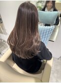 海外レイヤーダークブラウンハイライト髪質改善30代40代心斎橋