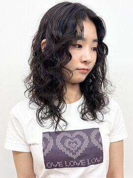 モリオフロムロンドン 松戸店(Morio from London) 【モリオ松戸　石山】黒髪ハードパーマデジタルパーマ前髪無し