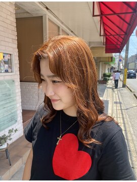 ダブルカラー/オレンジカラー/暖色カラー/20代