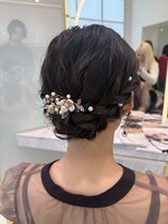 六本木美容室 白金店&nbsp;結婚式ヘアセット 編み込みアップ