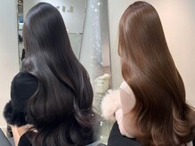 前髪カット/縮毛矯正/ブリーチなし/ケアブリーチ/ダブルカラー/髪質改善/韓国/トリートメント/レイヤー