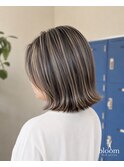 白髪黒髪を活かした白髪ぼかし地毛ハイライト