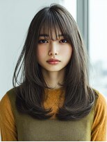 ダル 渋谷/表参道(DAL.)&nbsp;レイヤーカット/ダークグレージュ/ハッシュカット/前髪