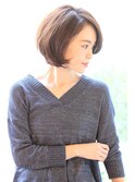 大人女子に人気トップノットボブ