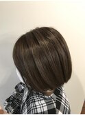 大人ショートボブ/30代/40代/50代/グレージュ