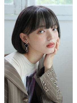 ソワンドブレス 阿倍野店(soin de brace) インナーオリーブカラーボブ