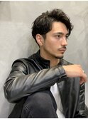 アップバングナチュラルウェーブパーマ