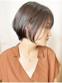 【morio 原宿】丸みボブ黒髪前下がりショート前髪あり宮本