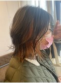 インナーカラー×オレンジベージュ