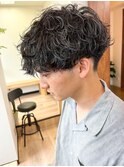 波巻きパーマメンズパーマメンズヘアツーブロックツイストパーマ