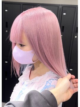 ベレーザ 渋谷(BELEZA) 6114ベビーピンク艶髪ハイトーンカラーオンブレホワイトピンク