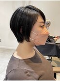 レイヤー ショート くびれ 暗髪 髪質改善 オージュア