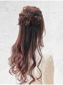 ハーフアップ お花アレンジ ヘアセット 【mt___213r】