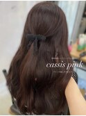 大人可愛い艶カラー＊カシスピンク/ブリーチ無しカラー/秋色