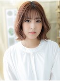 韓国風ミルクティーピンク外ハネくびれボブc6北浦和20代30代40代
