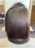 髪質改善ストレート × 白髪ぼかし