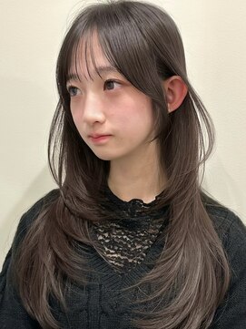 ライン(LINE) 韓国風/レイヤー/前髪カット/オリーブ/透明感/ハッシュカット