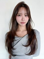 アイティーバイアルバム 下北沢店(IT by ALBUM)&nbsp;顔周りレイヤー韓国ヘアロング前髪カット_F21250