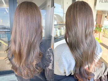 フィルム(FiLMs)の写真/口コミ高評価◎おすすめの《ブリーチなしダブルカラー》で透明感のある春映えなカラーを楽しんで♪