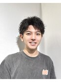 メンズショートツイストスパイラルシャドウパーマ短髪ツーブロ