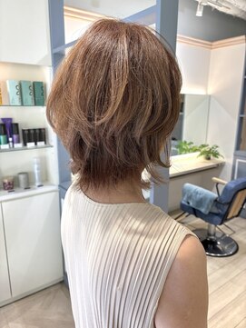 シェノン 赤羽店(CHAINON) 大人気髪型くびれレイヤーウルフミディアム50代40代ヘア丸顔面長