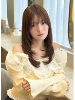 ロンド シャルム 吉祥寺(Lond charme) グレージュブラウン/ミディアムレイヤー/韓国巻き/顔周りカット