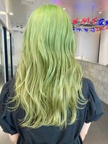 ダブルカラーミルクティーグリーンカラーケアブリーチ韓国ヘア
