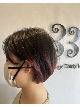 サーティスリー(thirtythree) ショートで低めのバレイヤージュまたはグラデーションは可愛い♪
