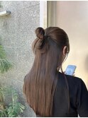似合わせカット韓国風ハーフアップ/アースカラー/ヘッドスパ