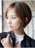 20代30代大人可愛い小顔ショートボブ切りっぱなしショート